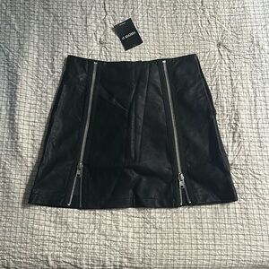 Leather mini skirt